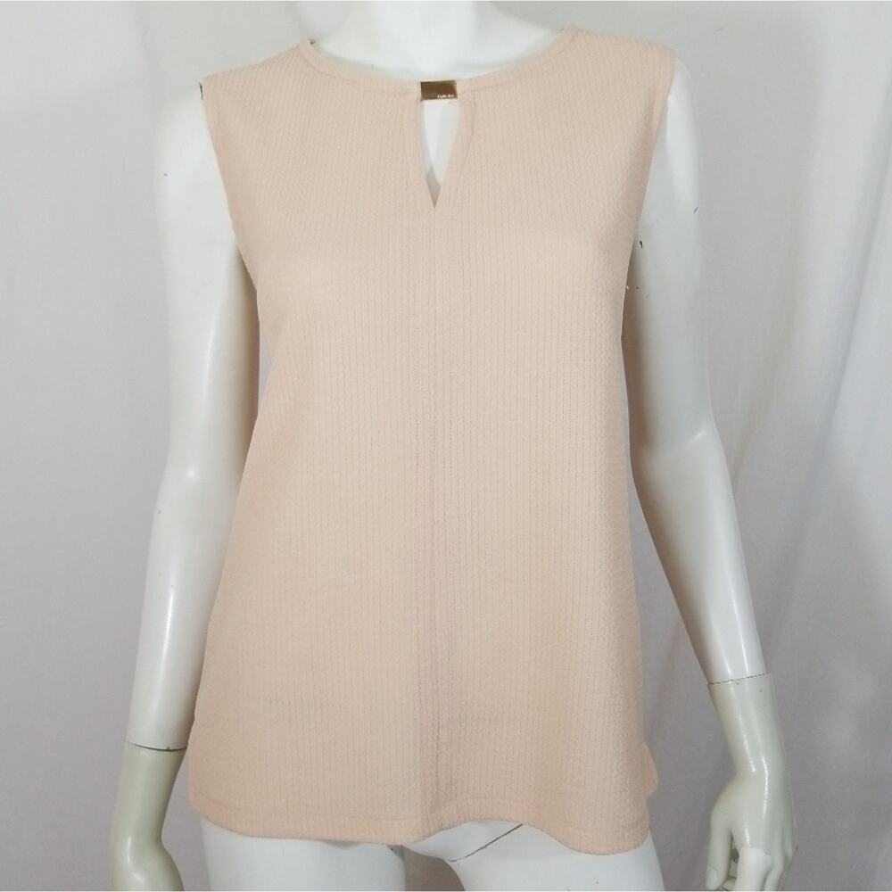 Calvin Klein textured keyhole sand hued tank top M